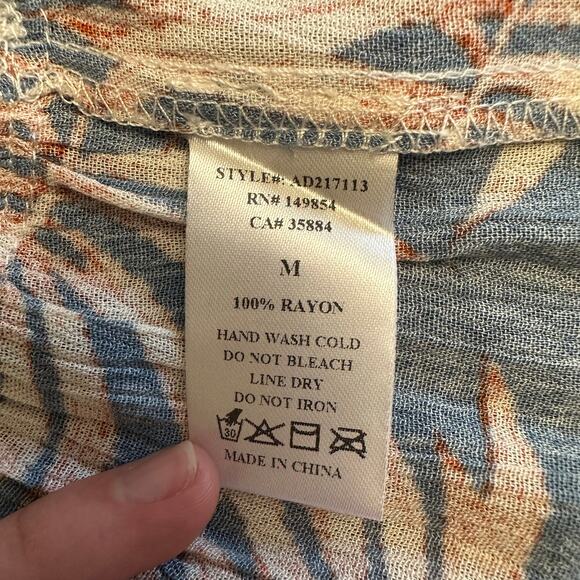 Sadie & Sage Palm Leaf Halter Swing Tank Festival Anthropologie Vibes Medium - Picture 6 of 7